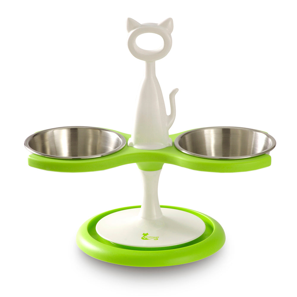 Ant-Proof, Raised Feeder with Stainless Steel Bowls